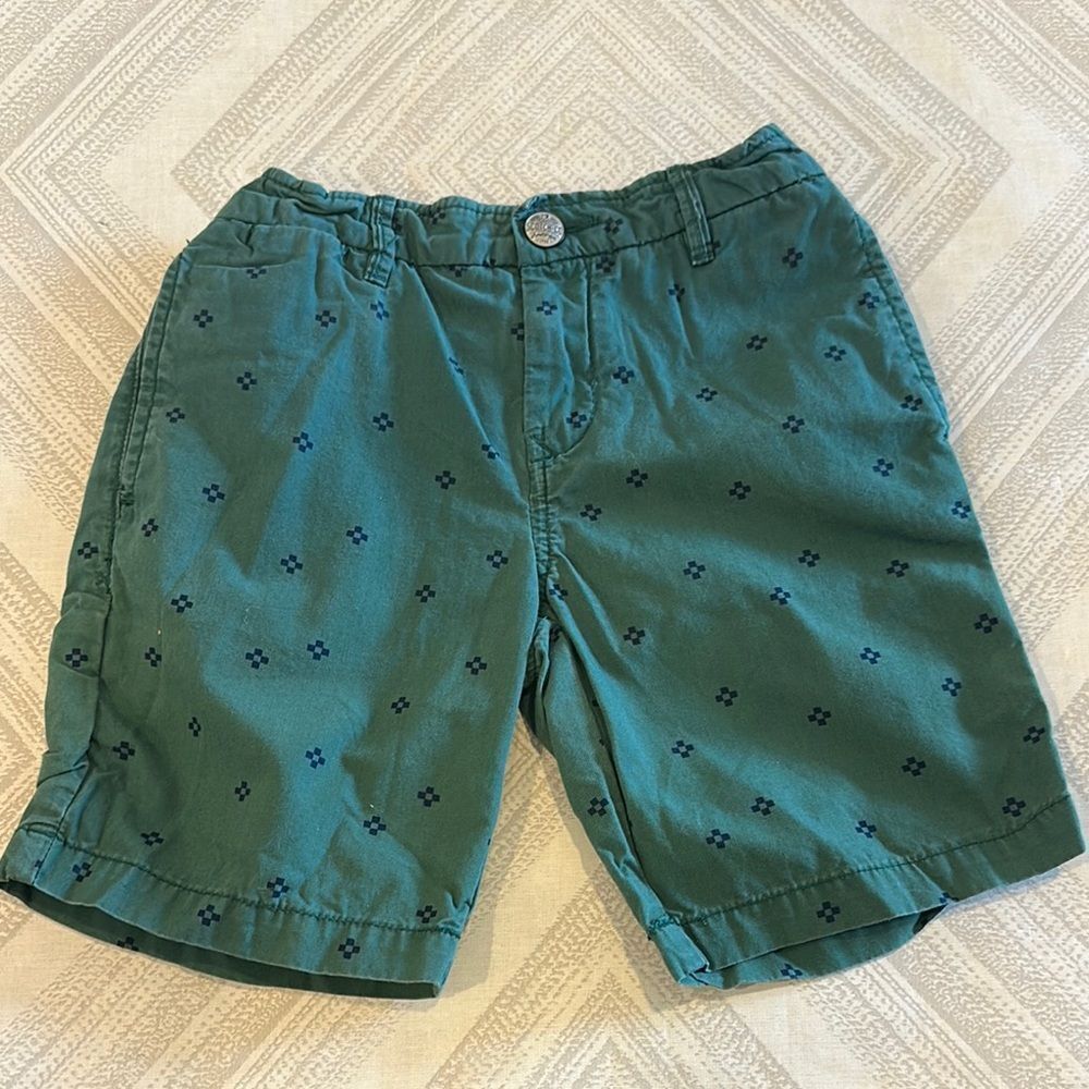 Scotch & Soda Boys Green Adjustable Waist Patterned Shorts - Size 6